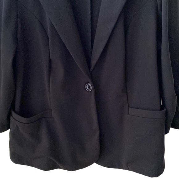 🖤 Casual Unlined Black Knit 3/4 Sleeve One-Button Blazer/Jacket Plus-Size 3X - Picture 6 of 13